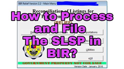 Summary Listing of Sales and Purchases (SLSP).